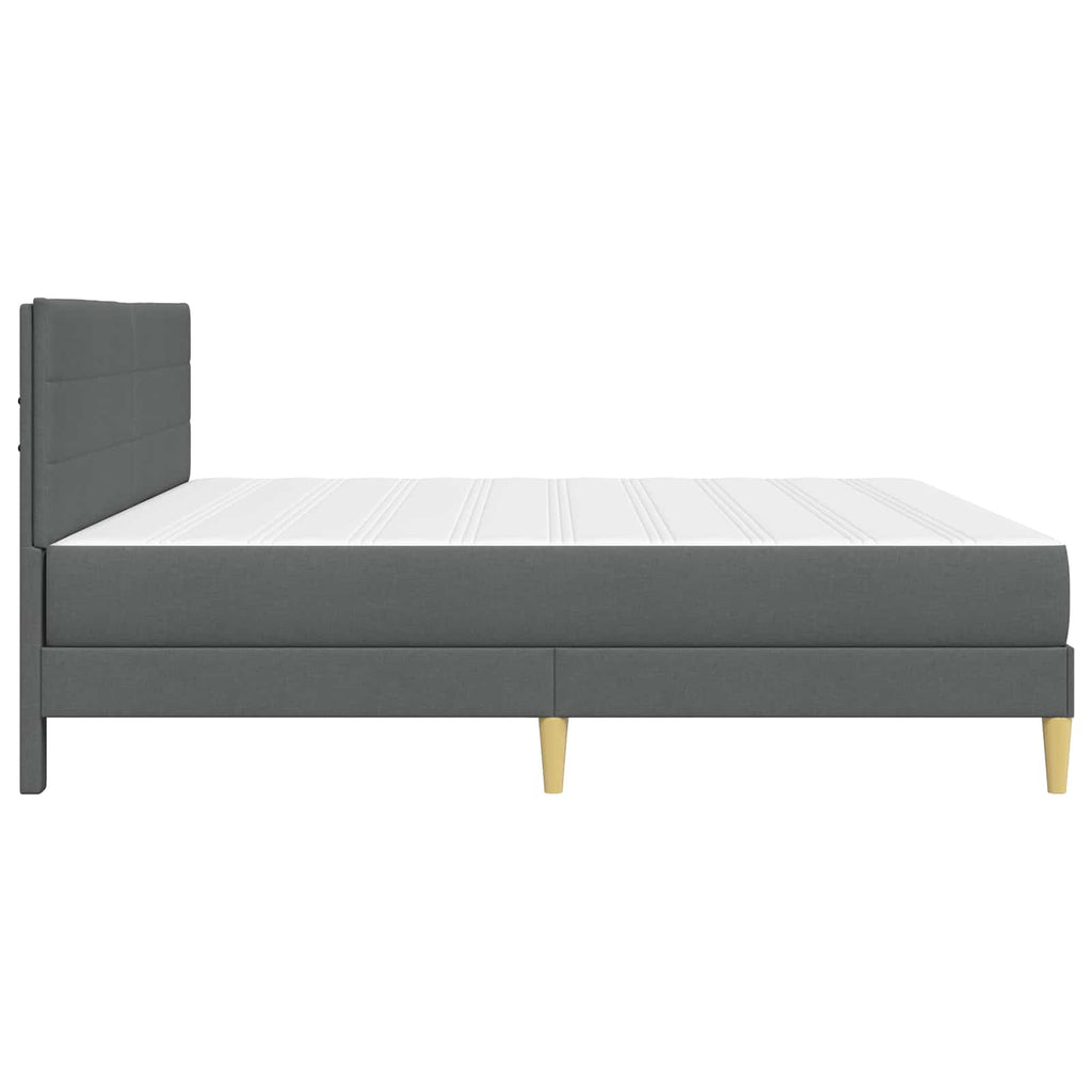 Estructura de cama con colchón Gris oscuro 180 x 200 cm tela