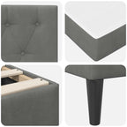 Estructura de cama con colchón Gris oscuro 180 x 200 cm