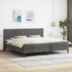 Estructura de cama con colchón Gris oscuro 180 x 200 cm