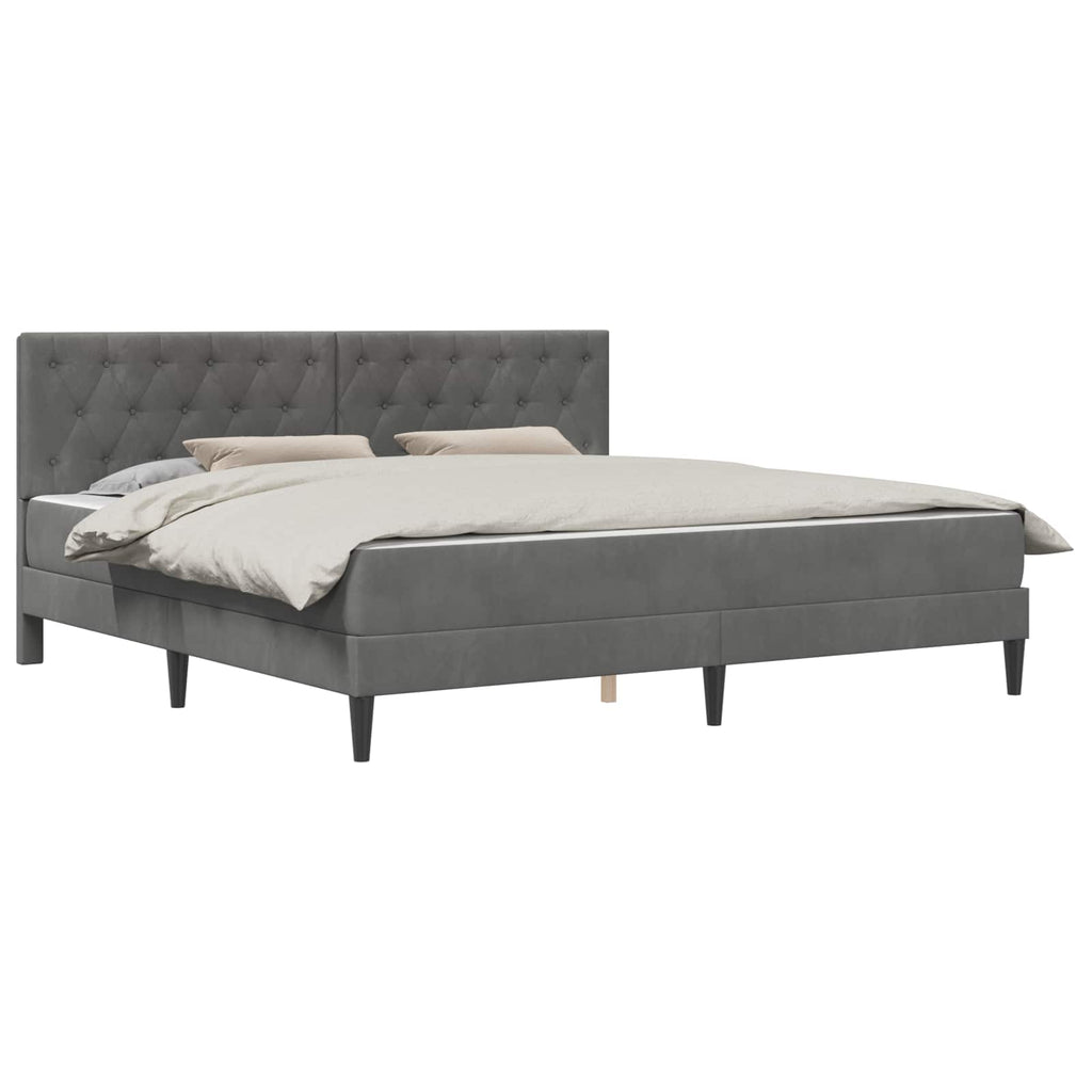 Estructura de cama con colchón Gris oscuro 180 x 200 cm