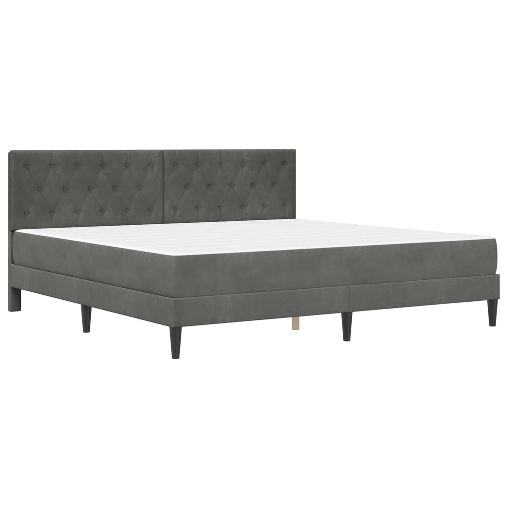 Estructura de cama con colchón Gris oscuro 180 x 200 cm