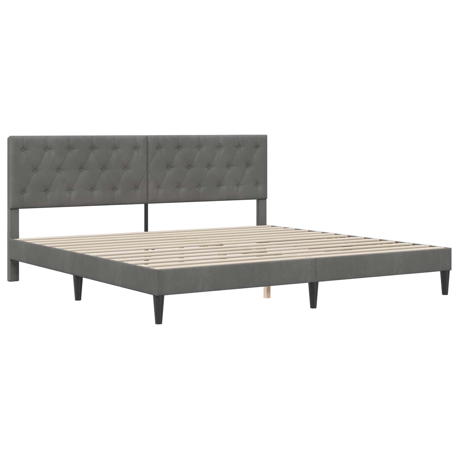 Estructura de cama con colchón Gris oscuro 180 x 200 cm