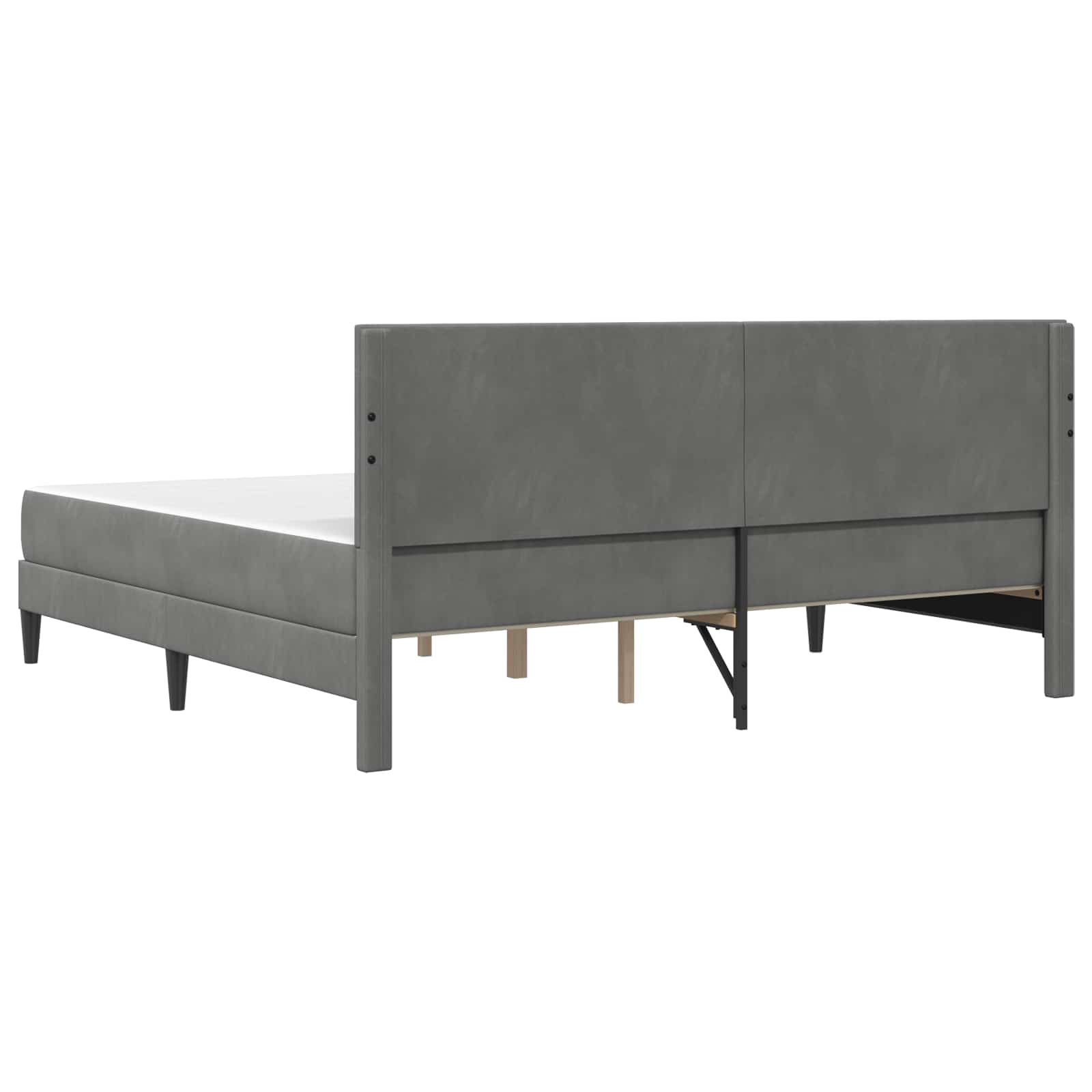 Estructura de cama con colchón Gris oscuro 180 x 200 cm