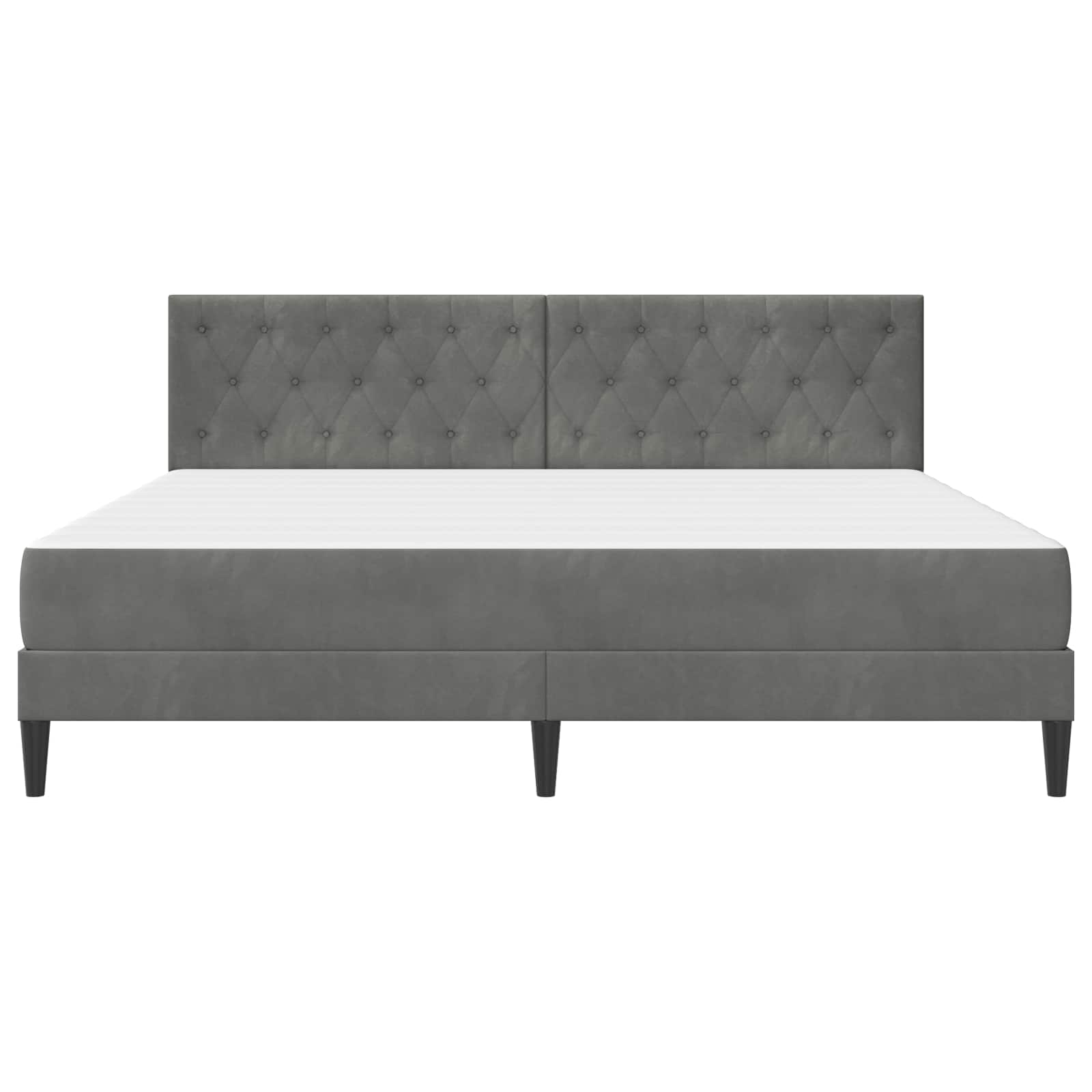 Estructura de cama con colchón Gris oscuro 180 x 200 cm
