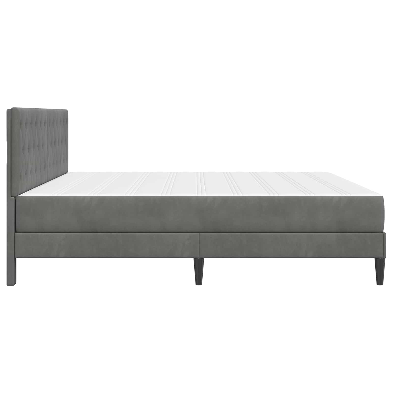 Estructura de cama con colchón Gris oscuro 180 x 200 cm