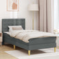 Estrutura de cama com colchão Cinzento-escuro 180 x 200 cm tecido