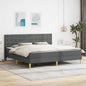 Estrutura de cama com colchão Cinzento-escuro 180 x 200 cm tecido