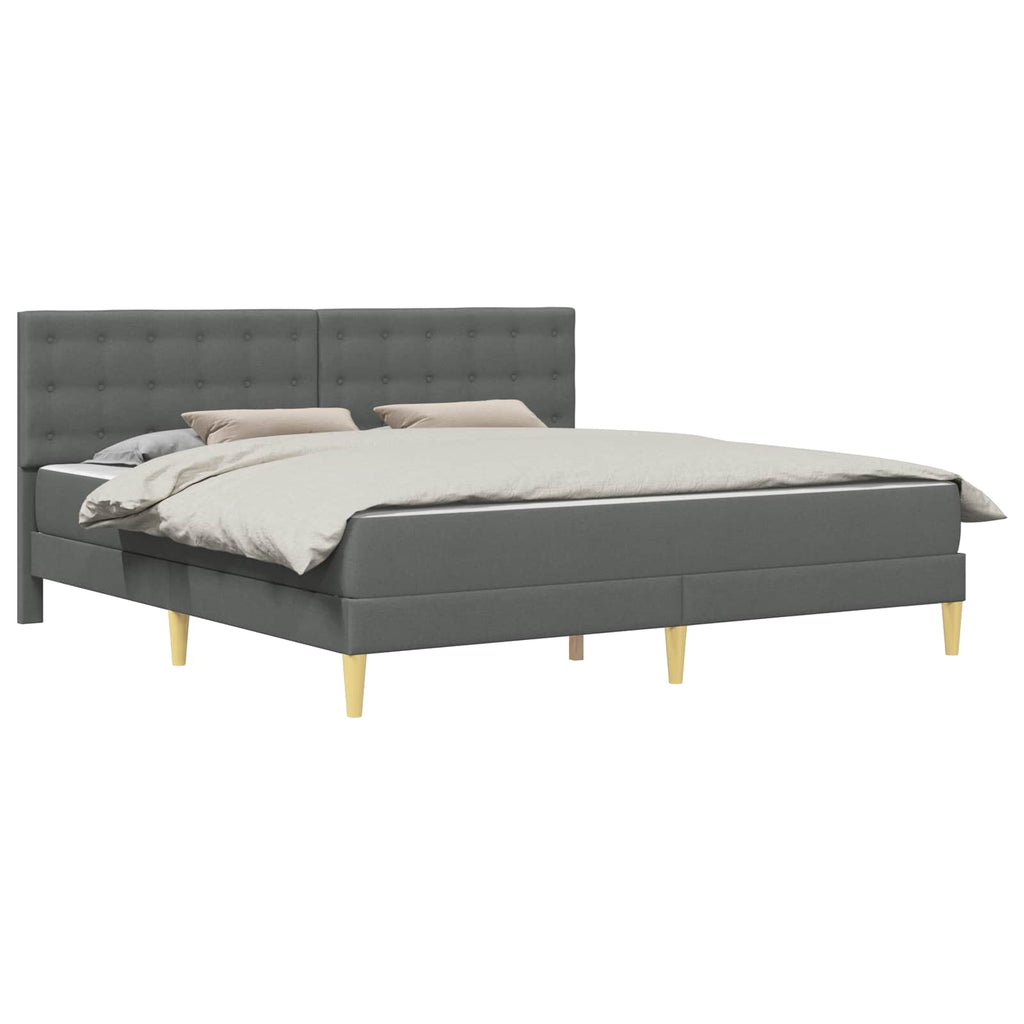 Estructura de cama con colchón Gris oscuro 180 x 200 cm tela