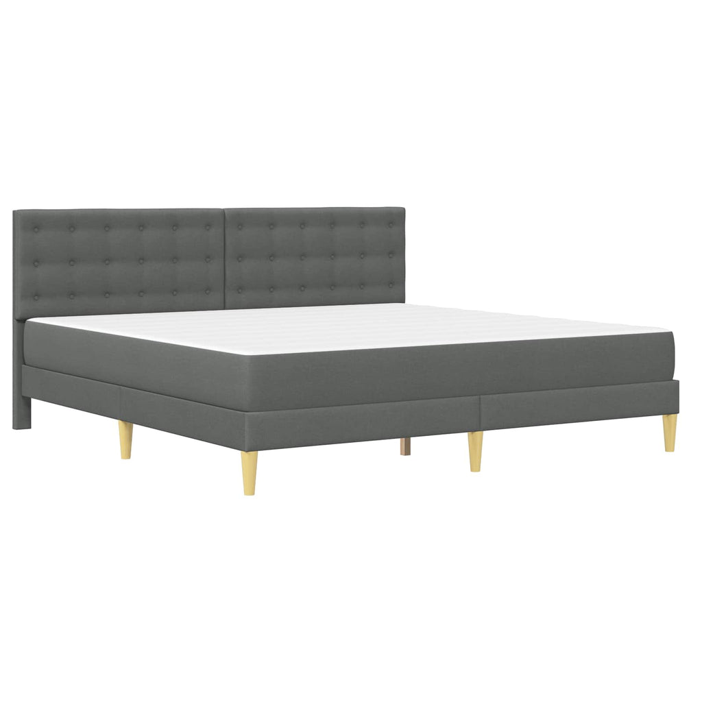 Estructura de cama con colchón Gris oscuro 180 x 200 cm tela