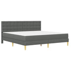 Estructura de cama con colchón Gris oscuro 180 x 200 cm tela