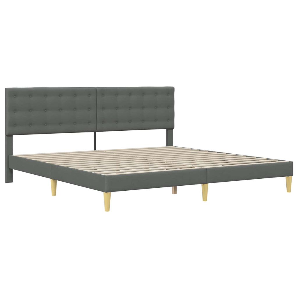 Estructura de cama con colchón Gris oscuro 180 x 200 cm tela