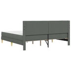 Estructura de cama con colchón Gris oscuro 180 x 200 cm tela
