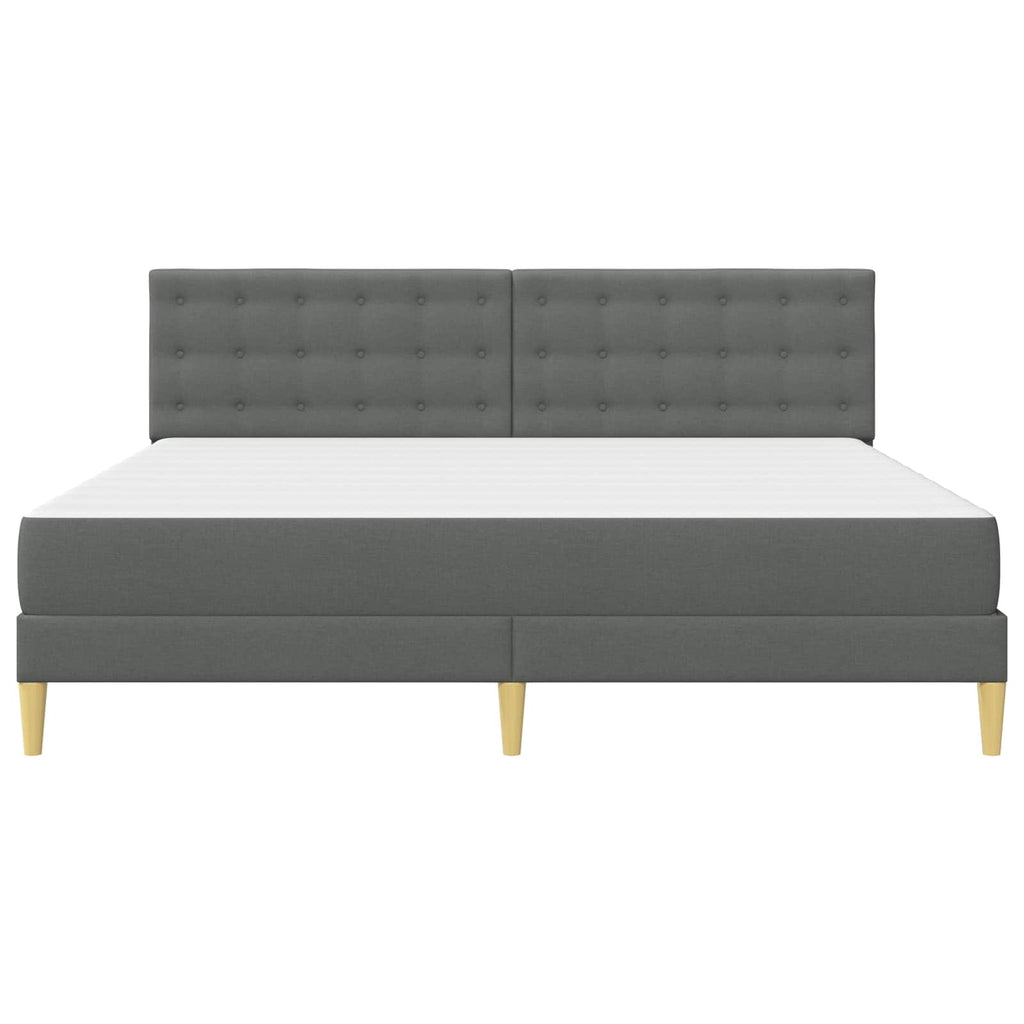 Estructura de cama con colchón Gris oscuro 180 x 200 cm tela