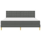 Estructura de cama con colchón Gris oscuro 180 x 200 cm tela