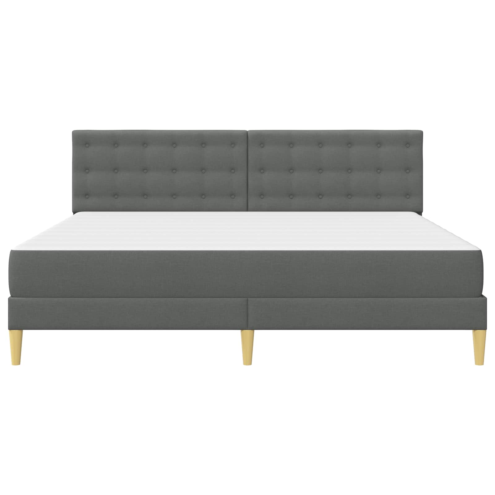 Estructura de cama con colchón Gris oscuro 180 x 200 cm tela