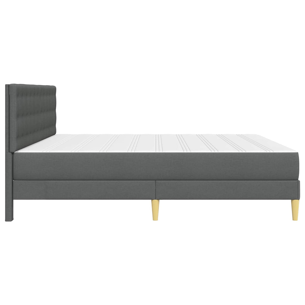 Estructura de cama con colchón Gris oscuro 180 x 200 cm tela