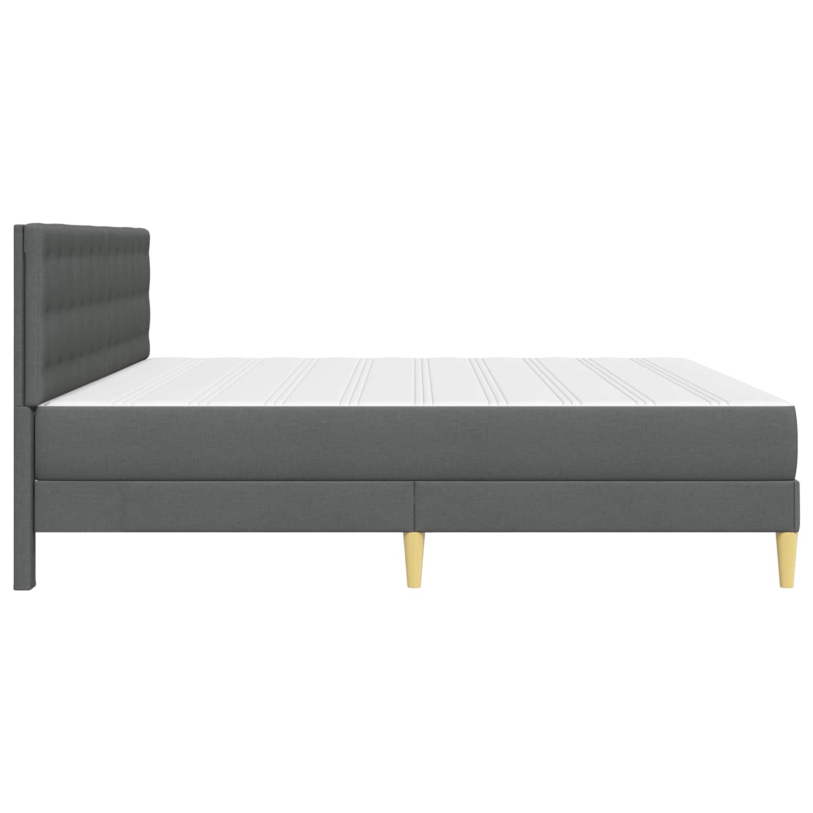 Estructura de cama con colchón Gris oscuro 180 x 200 cm tela