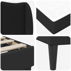 Estructura de cama Negro 180 x 200 cm Cuero sintético