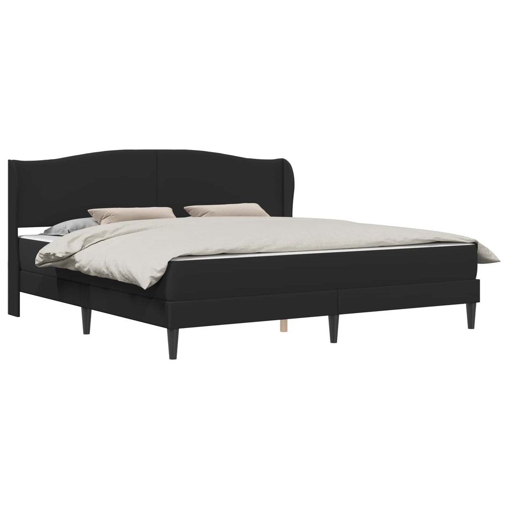 Estructura de cama Negro 180 x 200 cm Cuero sintético