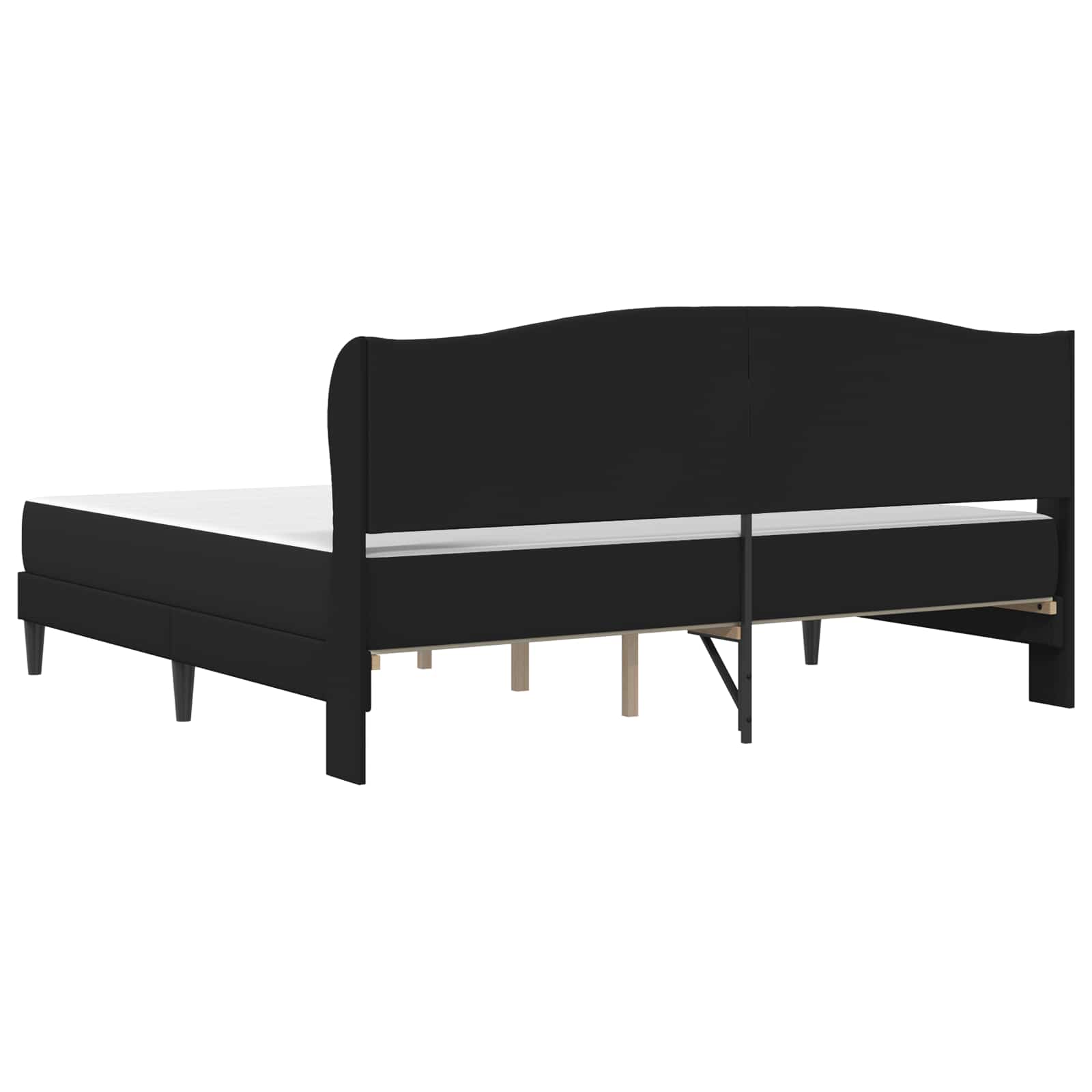 Estructura de cama Negro 180 x 200 cm Cuero sintético