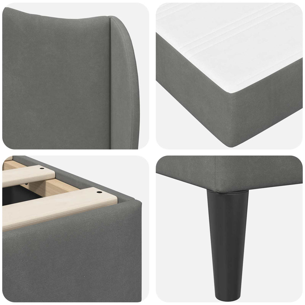 Estructura de cama Gris oscuro 180 x 200 cm Terciopelo
