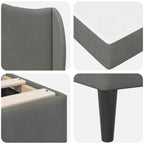 Estructura de cama Gris oscuro 180 x 200 cm Terciopelo