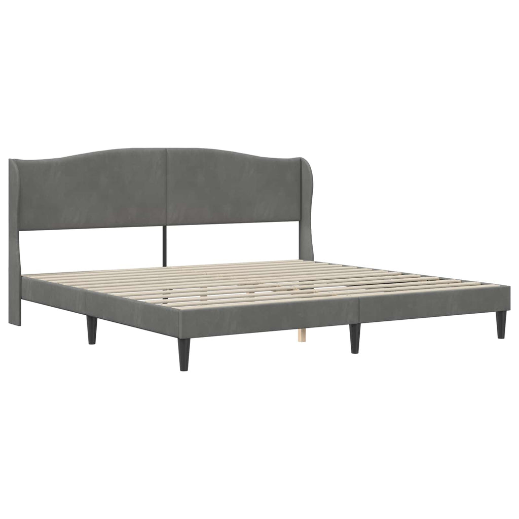 Estructura de cama Gris oscuro 180 x 200 cm Terciopelo