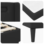Estructura de cama con colchón con tiras LED Negro 180 x 200 cm