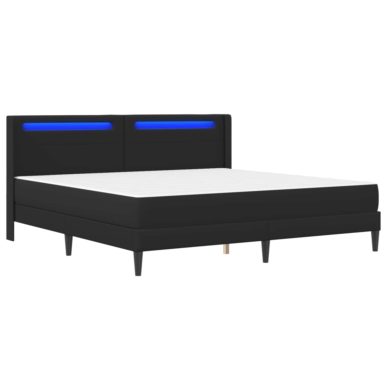 Estructura de cama con colchón con tiras LED Negro 180 x 200 cm