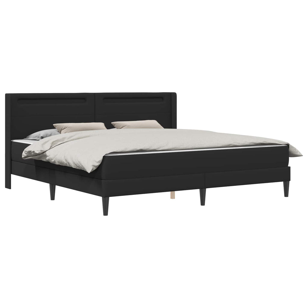Estructura de cama con colchón con tiras LED Negro 180 x 200 cm