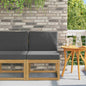 2-Piece Solid Acacia Wood Outdoor Middle Sofa