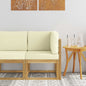2-Piece Solid Acacia Wood Outdoor Middle Sofa