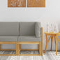 2-Piece Solid Acacia Wood Outdoor Middle Sofa