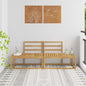 2-Piece Solid Acacia Wood Outdoor Middle Sofa