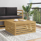 Mesa de exterior Madera de Acacia Sólida Blanco 79 x 79 x 37 cm