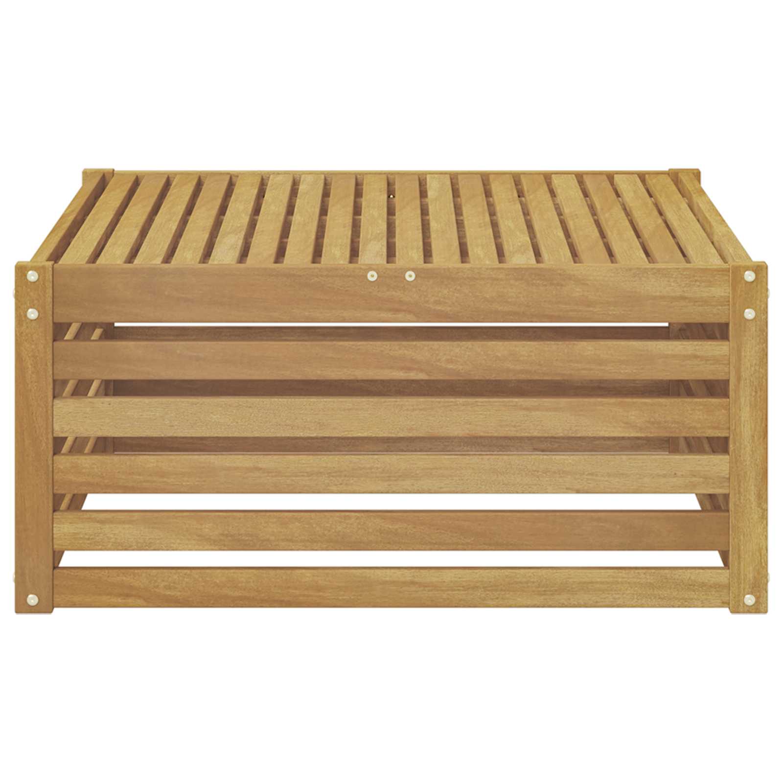 Mesa de exterior Madera de Acacia Sólida Blanco 79 x 79 x 37 cm