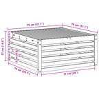 Mesa de exterior Madera de Acacia Sólida Blanco 79 x 79 x 37 cm