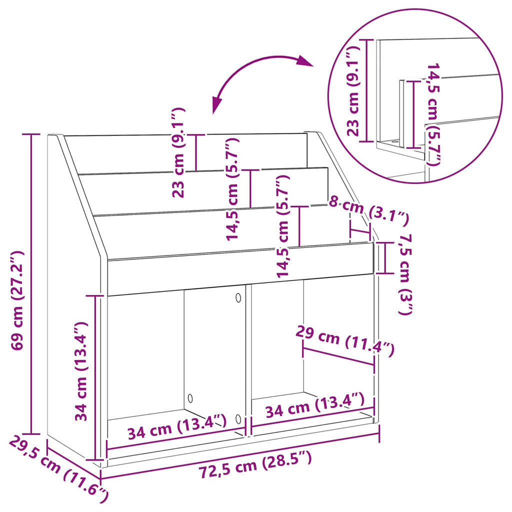 Estantería para Niños 72,5 x 29,5 x 69 cm Madera de ingeniería