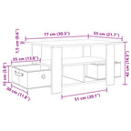 Mesa de Café con cajón 77 x 55 x 42 cm Madera de ingeniería