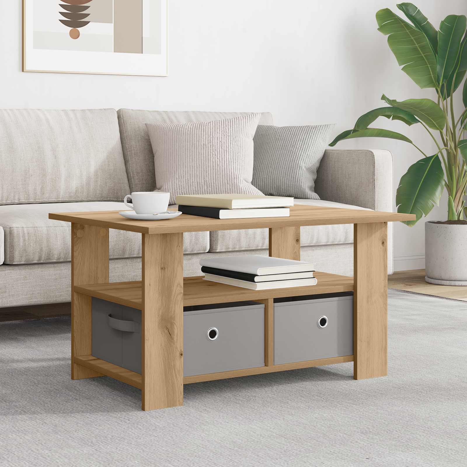 Mesa de Café con cajón 77 x 55 x 42 cm Madera de ingeniería
