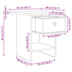 Mesita de Noche 2 pcs 41 x 40 x 45 cm Madera de ingeniería