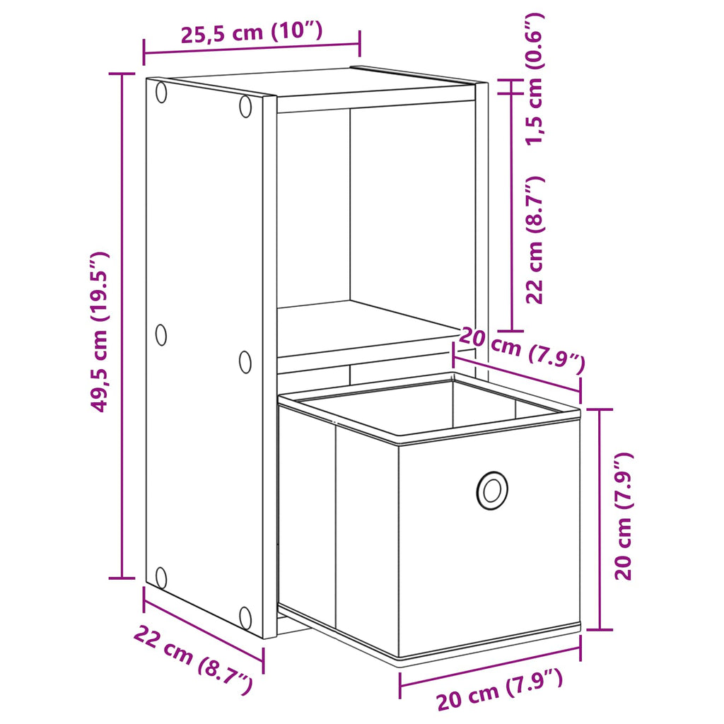 Mesita de Noche 2 pcs 25,5 x 22 x 49,5 cm Madera de ingeniería