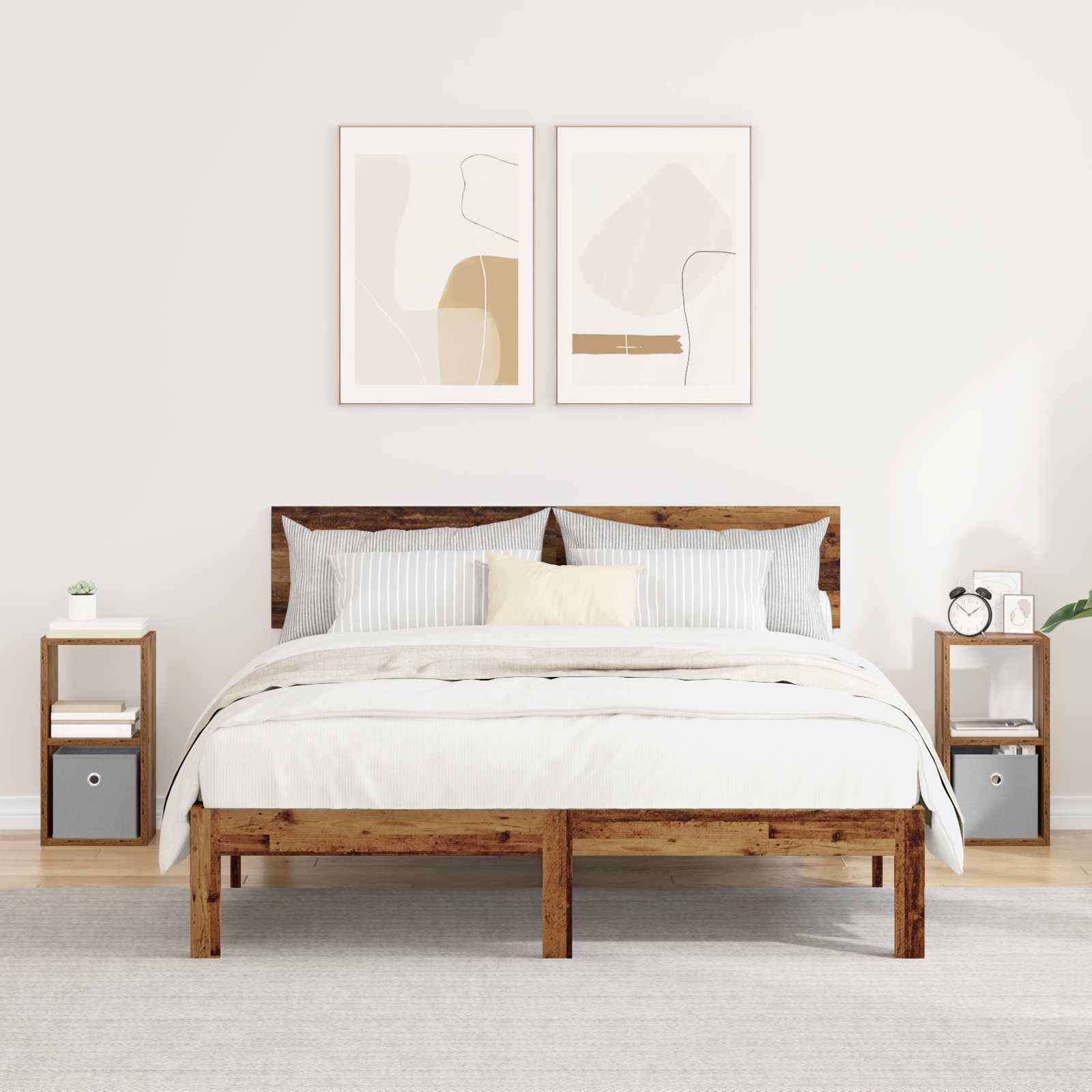 Nightstand 2 pcs 25.5 x 22 x 49.5 cm Engineered Wood