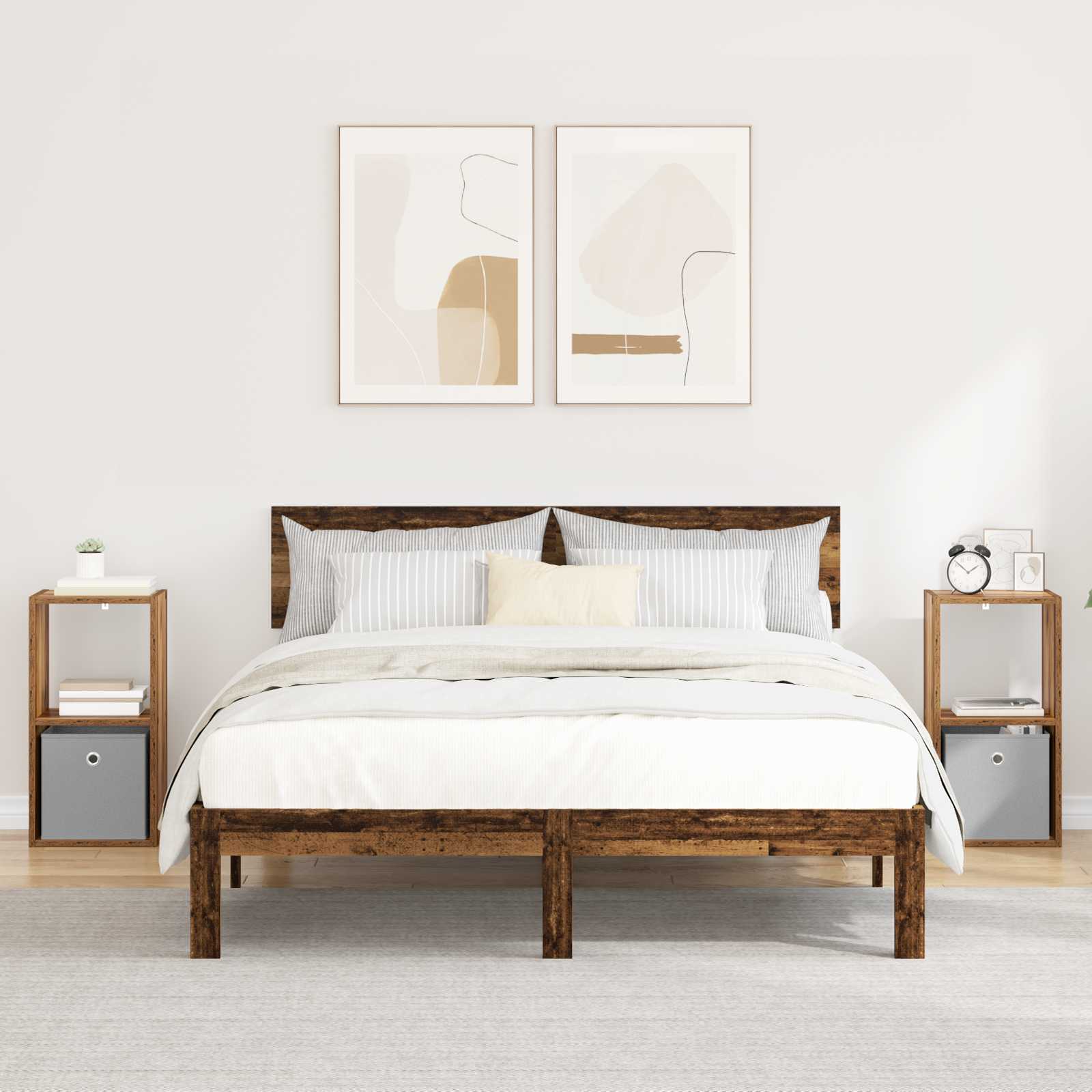 Nightstand 2 pcs 25.5 x 22 x 49.5 cm Engineered Wood