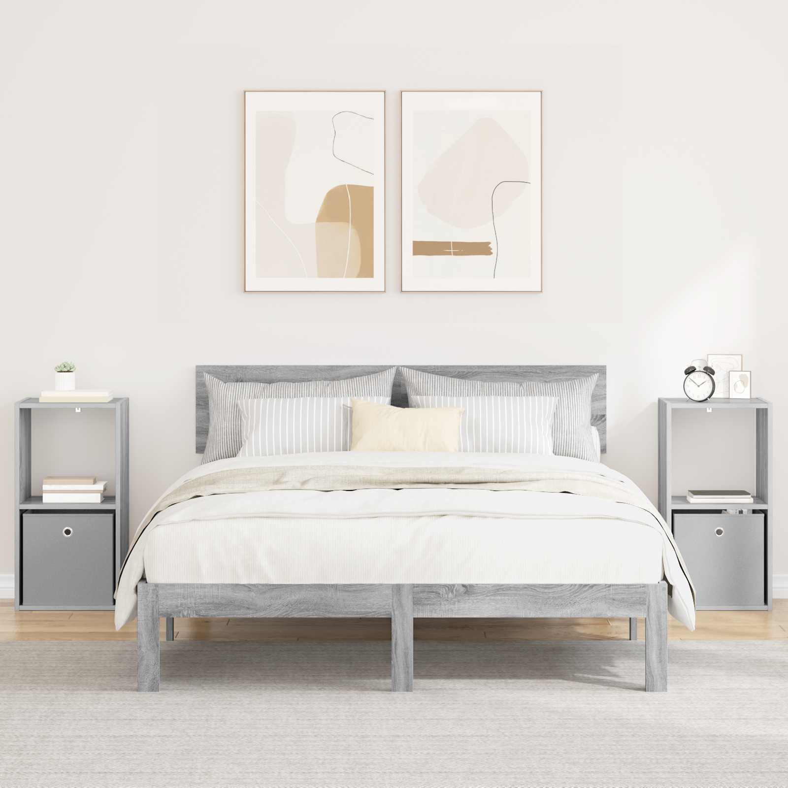 Nightstand 2 pcs 25.5 x 22 x 49.5 cm Engineered Wood