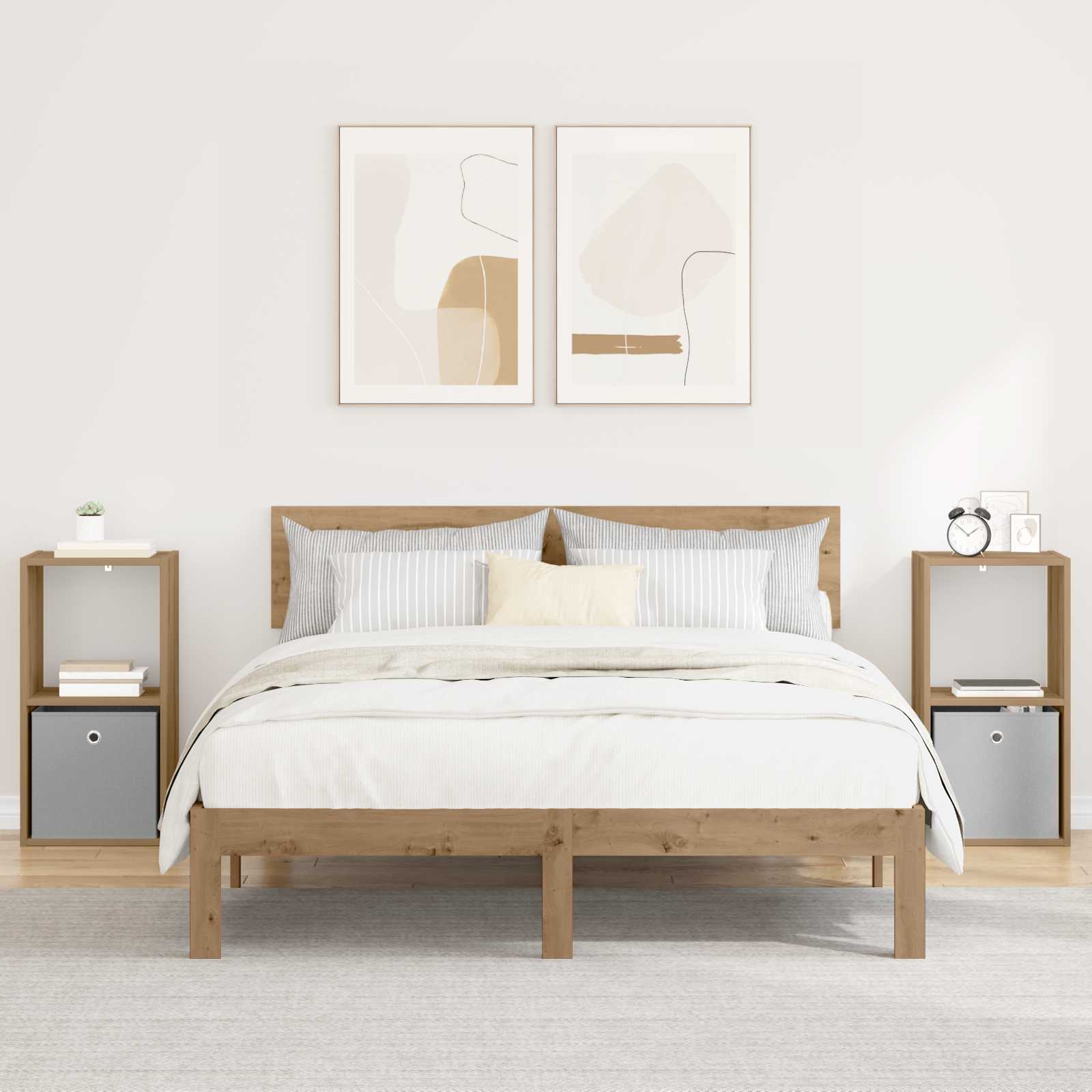 Nightstand 2 pcs 25.5 x 22 x 49.5 cm Engineered Wood