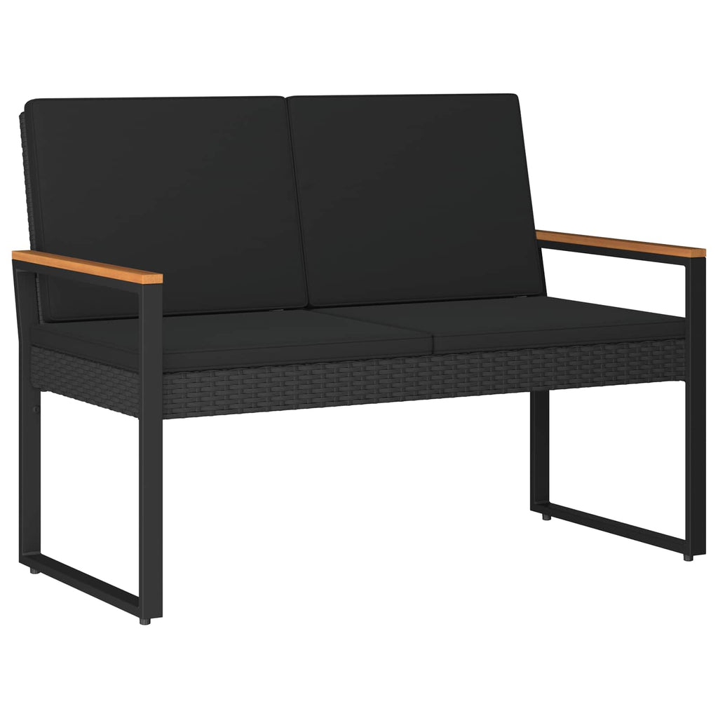 Juego de muebles de exterior 4 pcs Negro ratán sintético