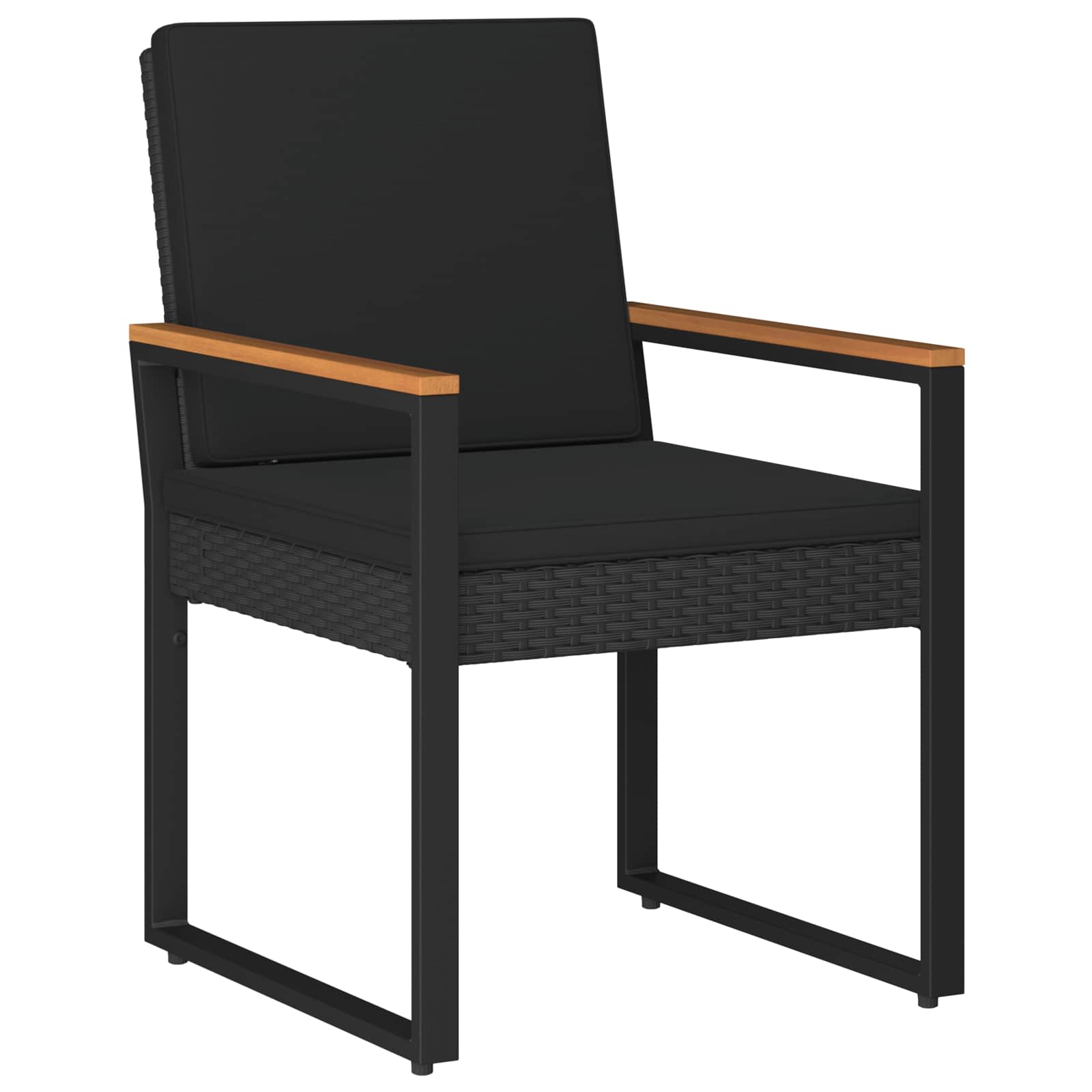 Juego de muebles de exterior 4 pcs Negro ratán sintético
