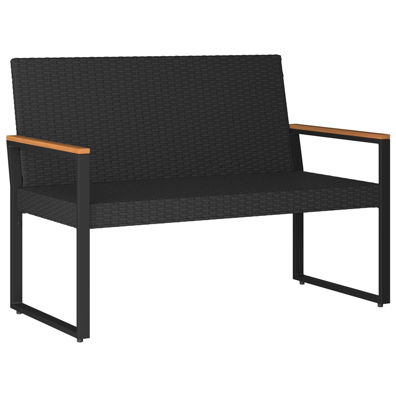 Juego de muebles de exterior 4 pcs Negro ratán sintético
