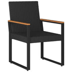 Juego de muebles de exterior 4 pcs Negro ratán sintético
